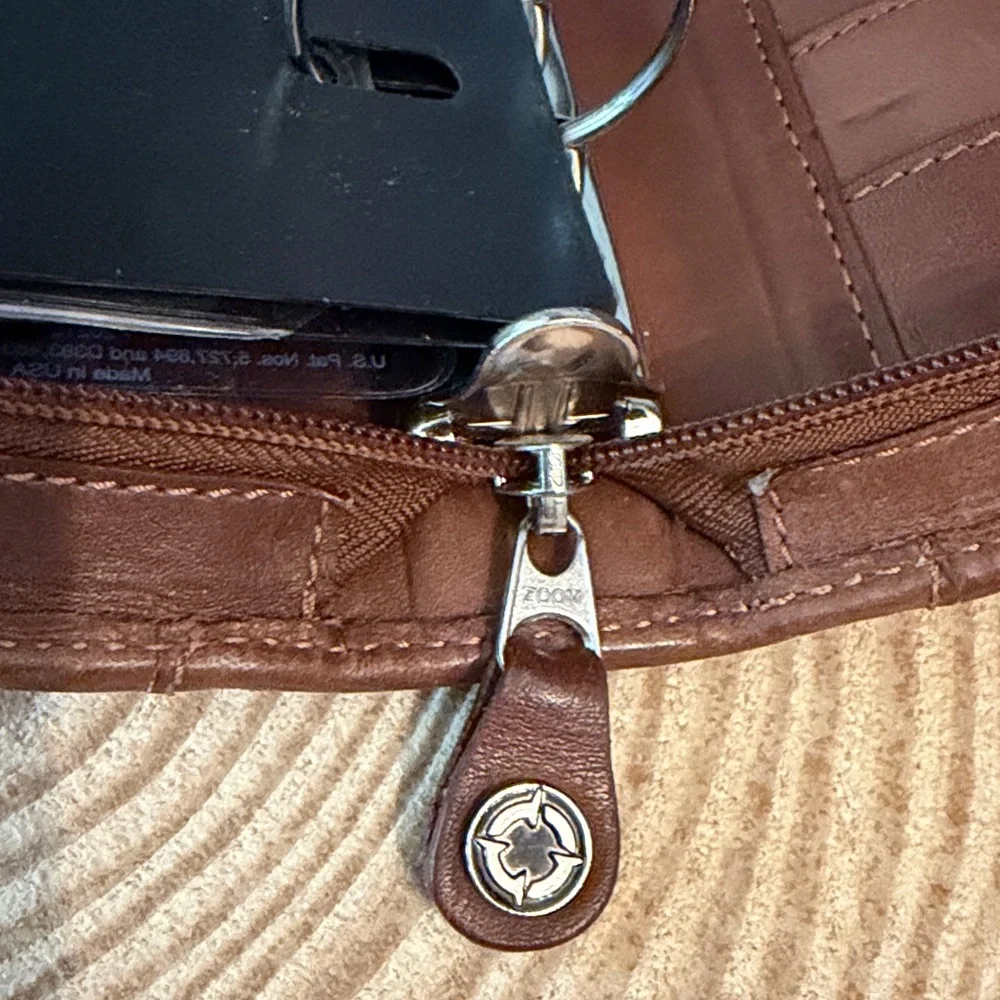 EUC Franklin Covey Large Planner/Organizer Brown Full Grain Leather Full Zip